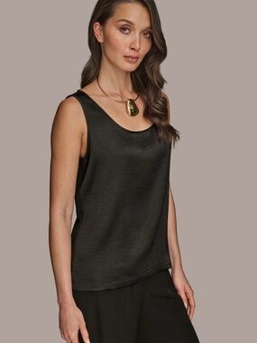 Silk Top Black Vintage Size 8 100% Silk